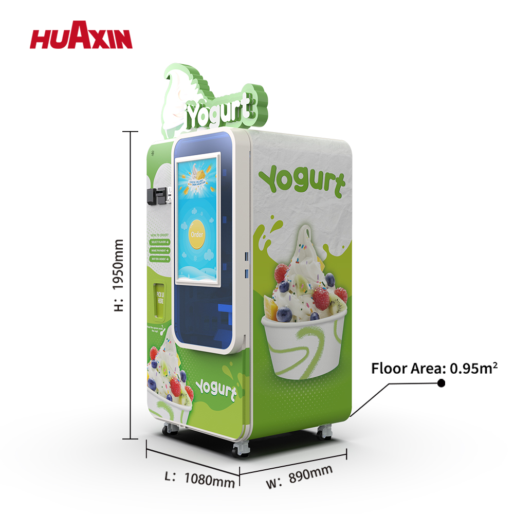 تقدم آلة بيع الآيس كريم من سلسلة HUAXIN B83 تجربة خدمة ناعمة احترافية مؤتمتة بالكامل مع تصميم مدمج يناسب أي مكان تقريبًا.قادرة على إنتاج ما يصل إلى 180 كوبًا يوميًا ، تدعم هذه الآلة 59 تركيبة من النكهات من خلال التسليطات والصلصات القابلة للتخصيص.وتشمل الميزات شاشة تعمل باللمس تفاعلية مقاس 32 بوصة، والتشغيل الهادئ للغاية، والتنظيف بنقرة واحدة، والمراقبة عن بعد عبر تطبيق ذكي. وهو مثالي للمواقع المرتفعة الحركة مثل مراكز التسوق والمطارات والمقاهي، مما يزيد من عمليات الشراء الاندفاعية مع تقليل تكاليف العمالة إلى أدنى حد.